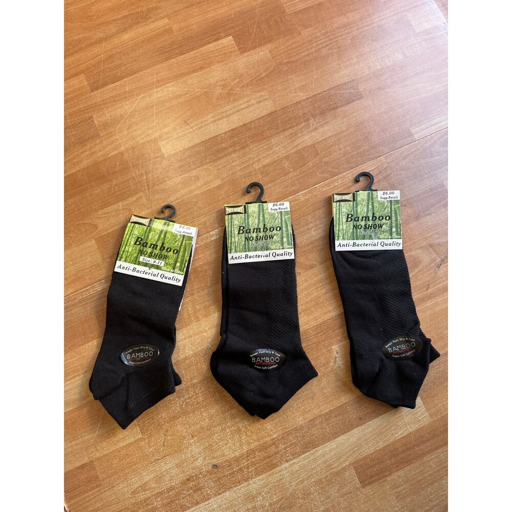 Bamboo sock bundle, unisex, black, adult, NWT